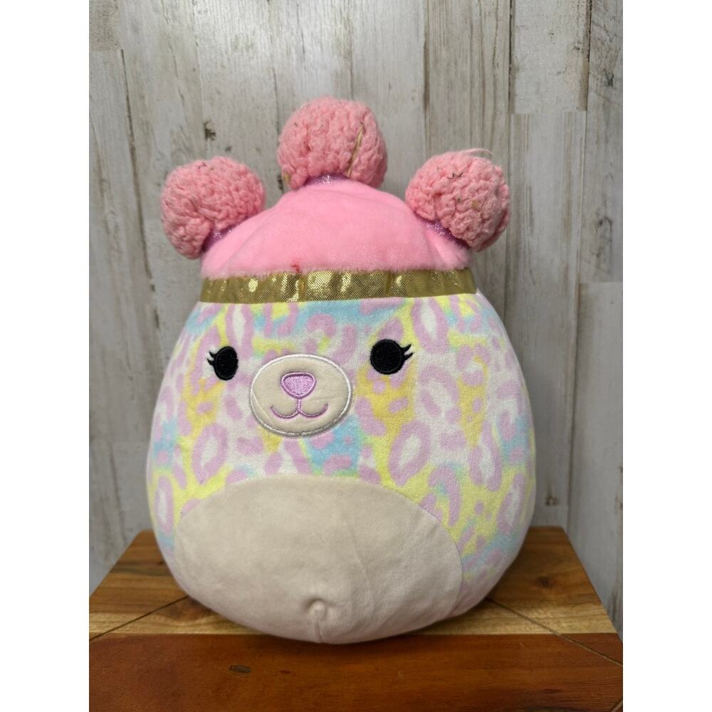 Squishmallows Beebz‎ SquishDoos Pink & Yellow Cheetah Plush Toy Medium 10"